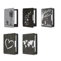 kwmobile Hülle kompatibel mit Kobo Aura H2O Edition 2 - Filz Stoff eReader Schutzhülle Cover Case - Herz Brush Weiß Dunkelgrau Weiß  [dsg04]
