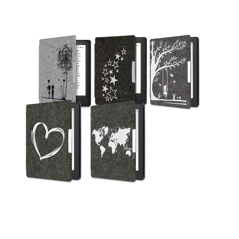 kwmobile Case Compatible with Kobo Aura H2O Edition 2 eReader Protective Cover Case Dark Grey
