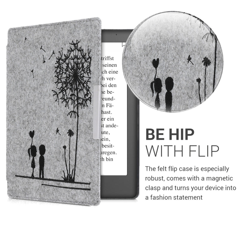 kwmobile Case Compatible with Kobo Aura H2O Edition 2 eReader Protective Cover Case Dark Grey