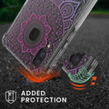 kwmobile Necklace Case compatible with Samsung Galaxy A40 - Silicone Cover with Phone Chain - Transparent Magnolias