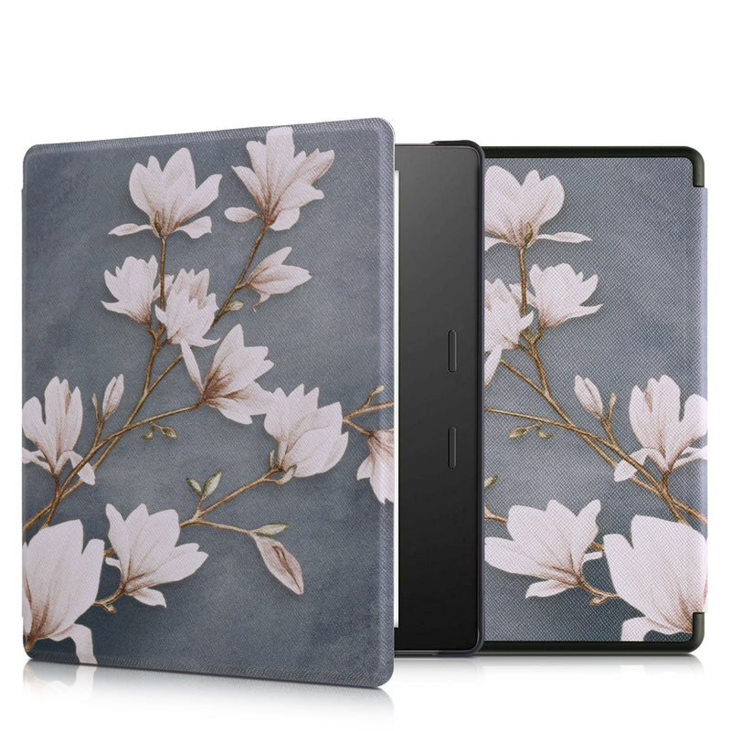 kwmobile Protective Case for Amazon Kindle Oasis 10th Generation Case - eReader Flip Case with Auto Sleep Function - Galaxy Tree Meadow