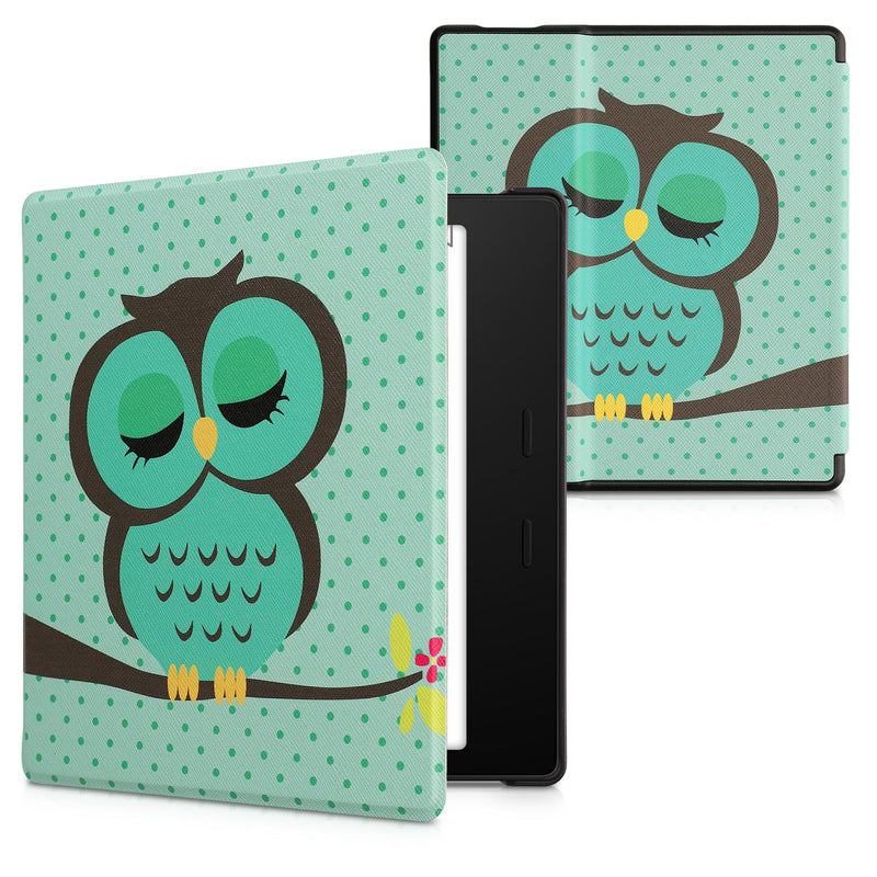 kwmobile Protective Case for Amazon Kindle Oasis 10th Generation Case - eReader Flip Case with Auto Sleep Function - Galaxy Tree Meadow