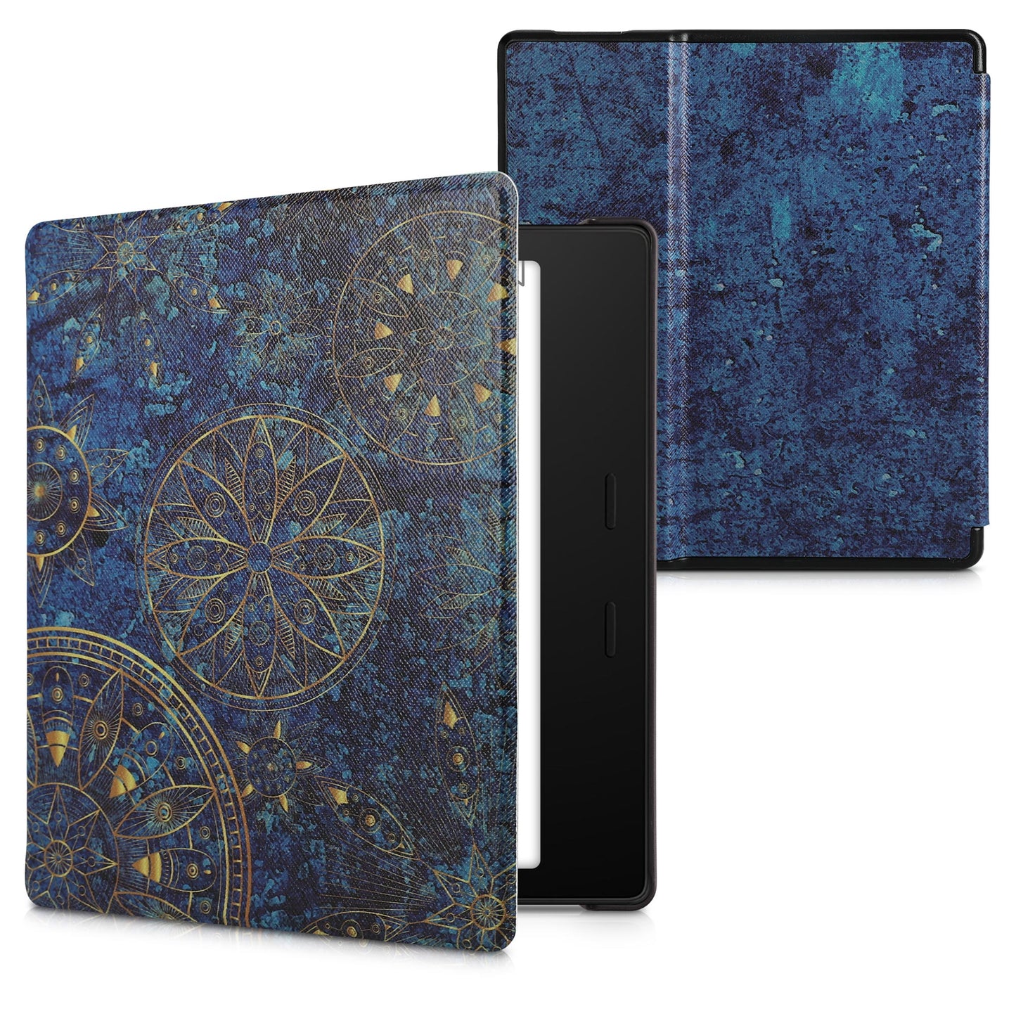 kwmobile Protective Case for Amazon Kindle Oasis 10th Generation Case - eReader Flip Case with Auto Sleep Function - Galaxy Tree Meadow