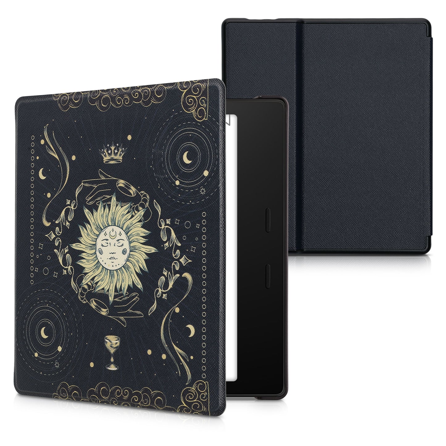 kwmobile Protective Case for Amazon Kindle Oasis 10th Generation Case - eReader Flip Case with Auto Sleep Function - Galaxy Tree Meadow