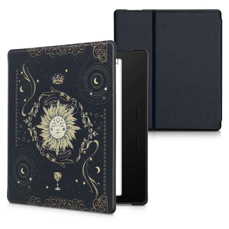kwmobile Protective Case for Amazon Kindle Oasis 10th Generation Case - eReader Flip Case with Auto Sleep Function - Galaxy Tree Meadow