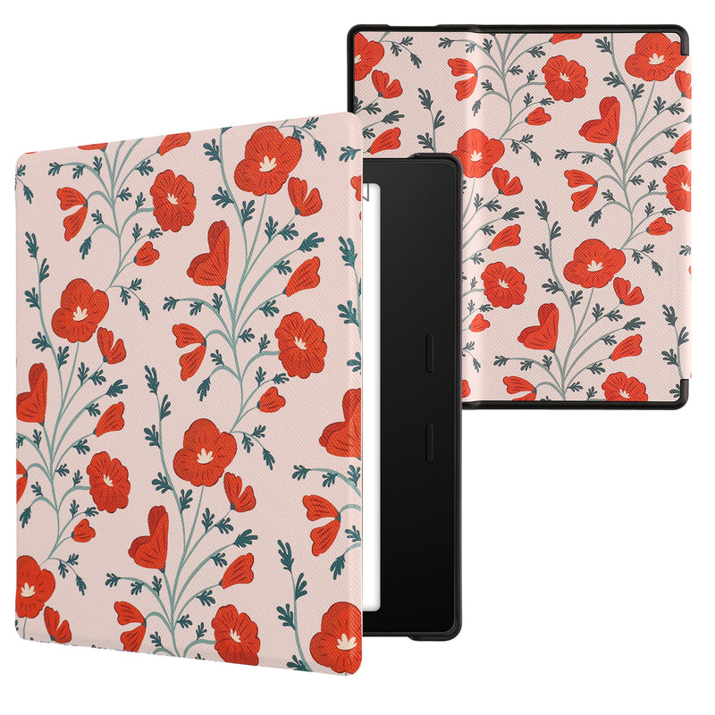 kwmobile Protective Case for Amazon Kindle Oasis 10th Generation Case - eReader Flip Case with Auto Sleep Function - Galaxy Tree Meadow