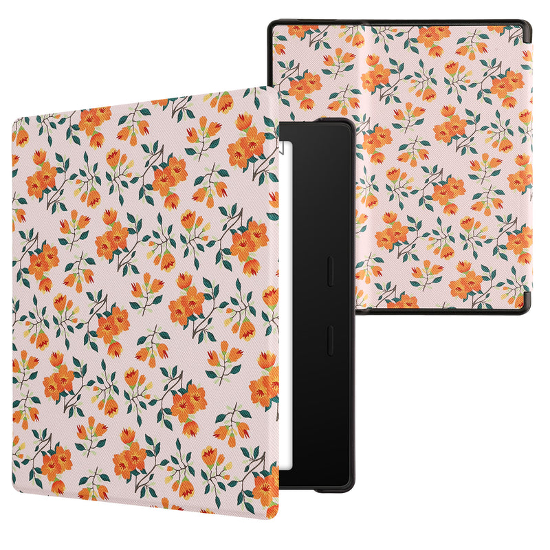 kwmobile Protective Case for Amazon Kindle Oasis 10th Generation Case - eReader Flip Case with Auto Sleep Function - Galaxy Tree Meadow