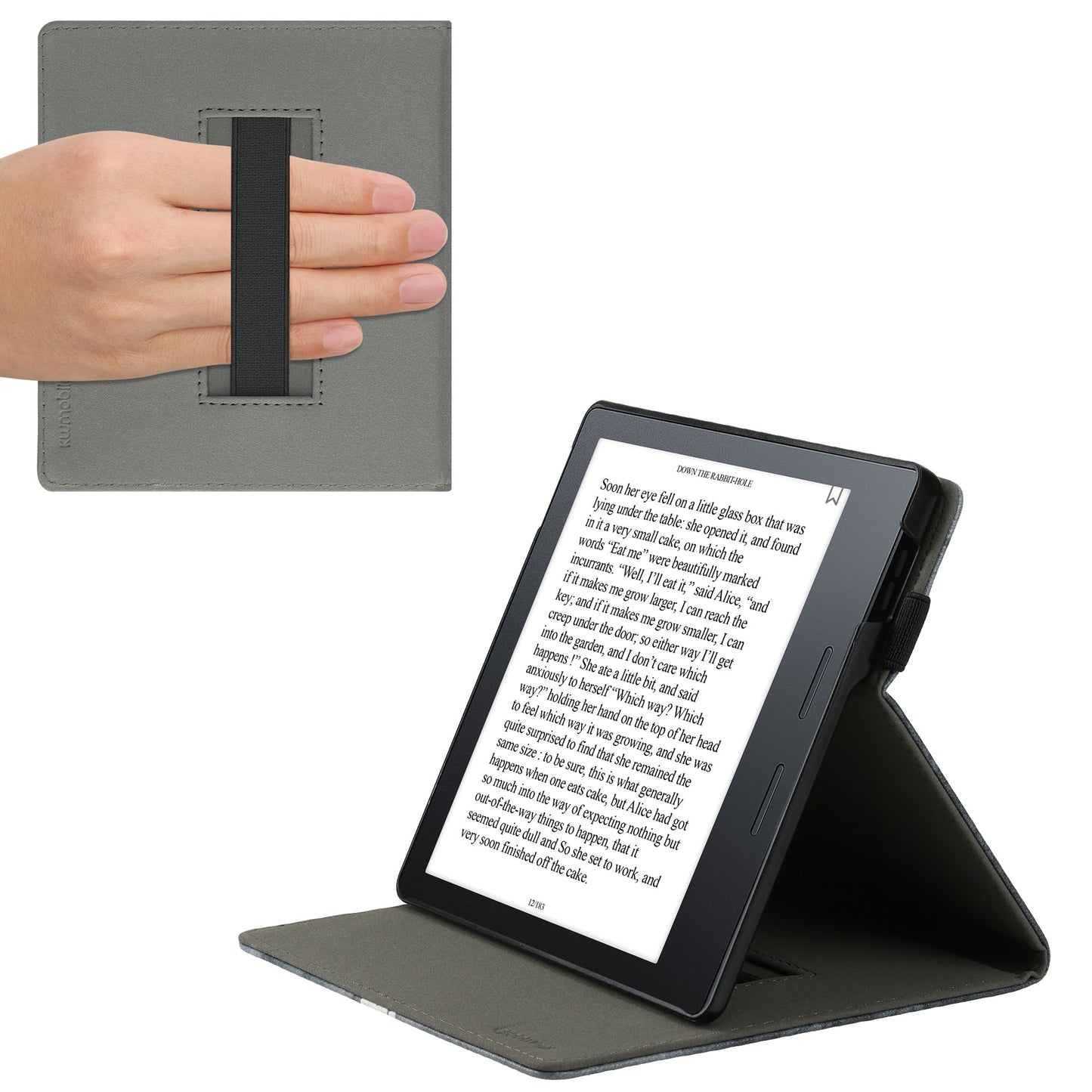 kwmobile Case Compatible with Amazon Kindle Oasis 10th Generation Case - Cover with Hand Strap and Stand