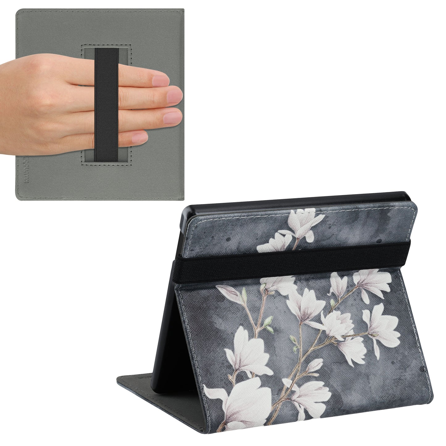 kwmobile Case Compatible with Amazon Kindle Oasis 10th Generation Case - Cover with Hand Strap and Stand