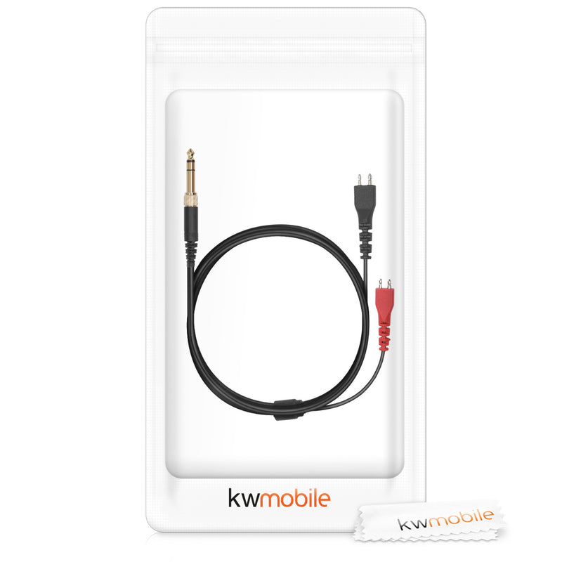 kwmobile Headphone Cable compatible with Sennheiser HD25 / HD560 / HD540 / HD480 / HD430 / HD414 / HD250 without Microphone and Buttons 3.5mm Jack Cable for Headphones 255 cm