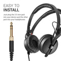 kwmobile Headphone Cable compatible with Sennheiser HD25 / HD560 / HD540 / HD480 / HD430 / HD414 / HD250 without Microphone and Buttons 3.5mm Jack Cable for Headphones 255 cm
