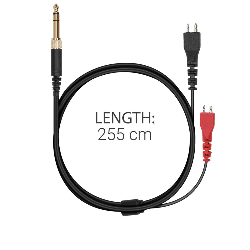 kwmobile Headphone Cable compatible with Sennheiser HD25 / HD560 / HD540 / HD480 / HD430 / HD414 / HD250 without Microphone and Buttons 3.5mm Jack Cable for Headphones 255 cm