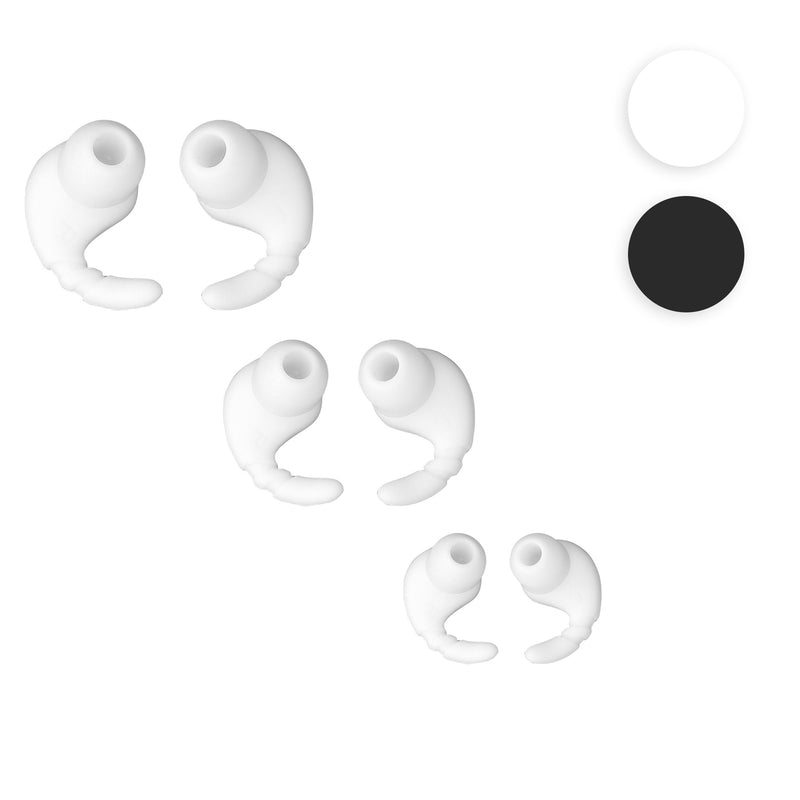 kwmobile 6x Universal Kopfhörer Haken für In-Ear Headphones - Silikon Hook Cover Set Schwarz - Ohrstöpsel Silikonhülle mit Haken Schwarz  