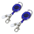 kwmobile Retractable Key Reel with Badge Clip - Extendable Keychain - Card Holder Carabiner Pendant - Lanyard with Card Holder