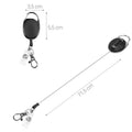kwmobile Retractable Key Reel with Badge Clip - Extendable Keychain - Card Holder Carabiner Pendant - Lanyard with Card Holder