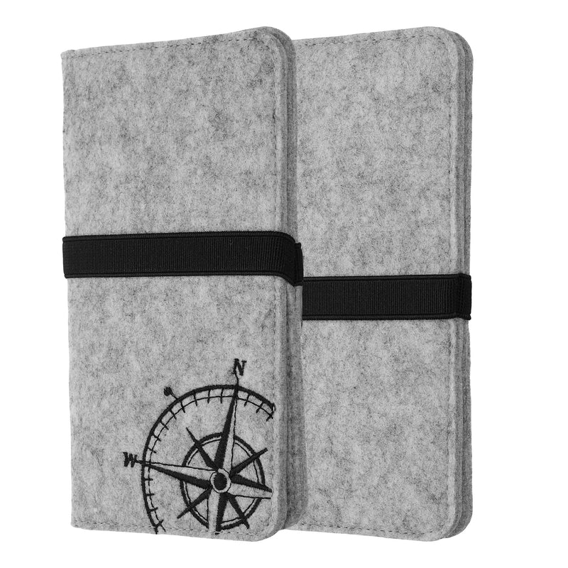kwmobile Pouch for Smartphones with Elastic Band Mobile Phone Protective Pouch Compass Vintage 16.0 x 8.0 cm Inner Dimensions