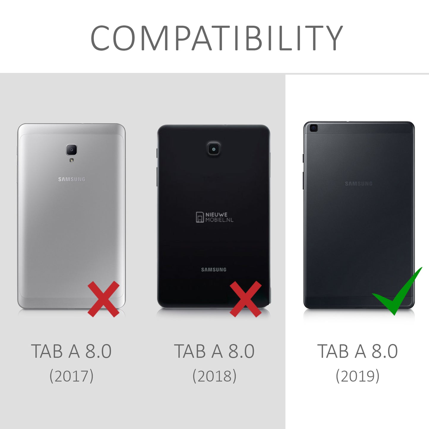 kwmobile Case Compatible with Samsung Galaxy Tab A 8.0 (2019) Case - Soft Silicone Case Transparent - Tablet Cover