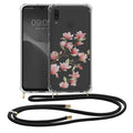 kwmobile Necklace Case compatible with Huawei P Smart (2019) Silicone Cover with Lanyard Transparent Magnolias