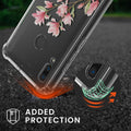 kwmobile Necklace Case compatible with Huawei P Smart (2019) Silicone Cover with Lanyard Transparent Magnolias