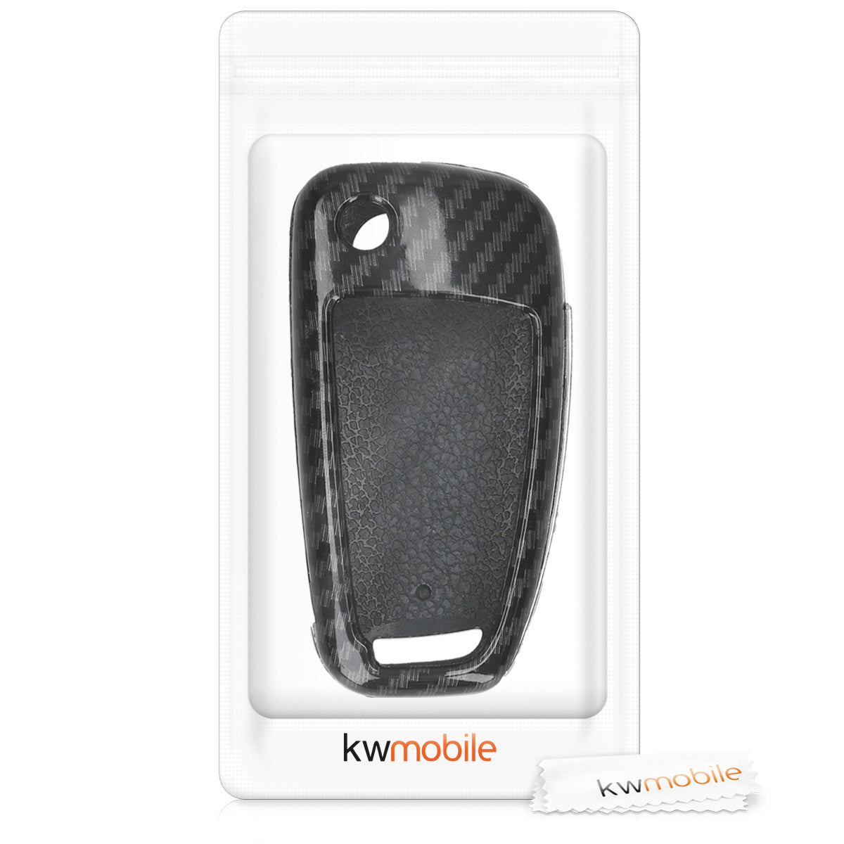 kwmobile Car Key Cover Compatible with Audi 3-Button Flip Key Hard Case Protective Cover Key Fob Cover