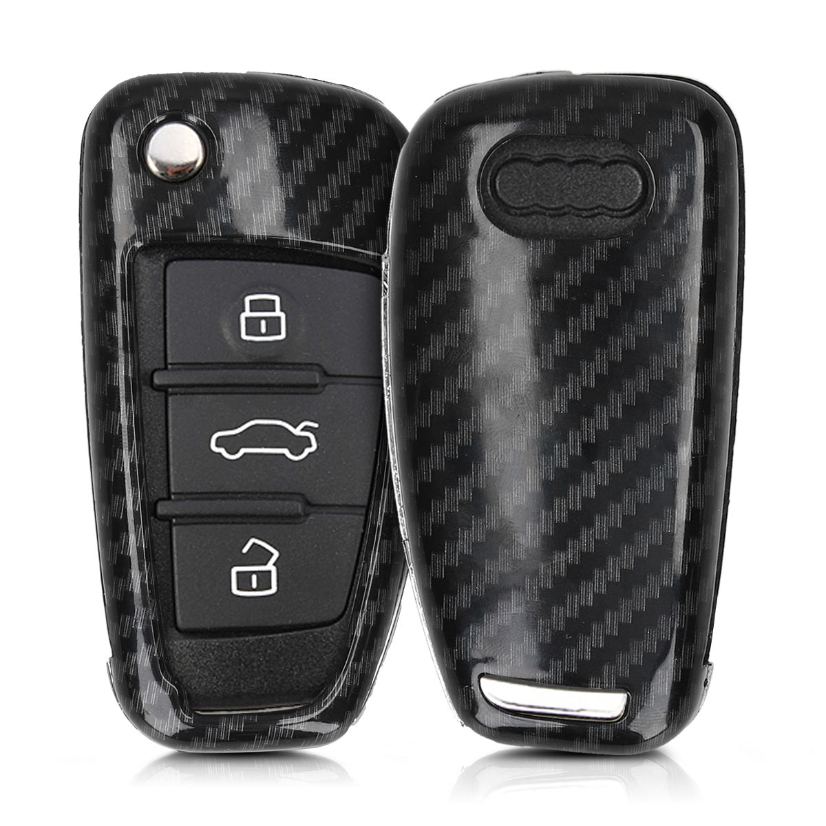 kwmobile Car Key Cover Compatible with Audi 3-Button Flip Key Hard Case Protective Cover Key Fob Cover