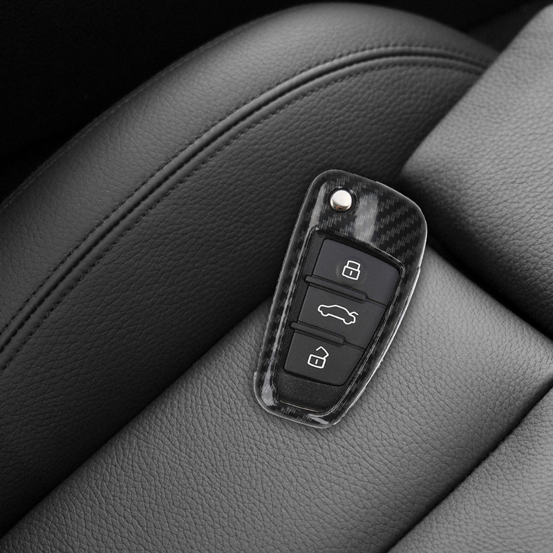 kwmobile Car Key Cover Compatible with Audi 3-Button Flip Key Hard Case Protective Cover Key Fob Cover