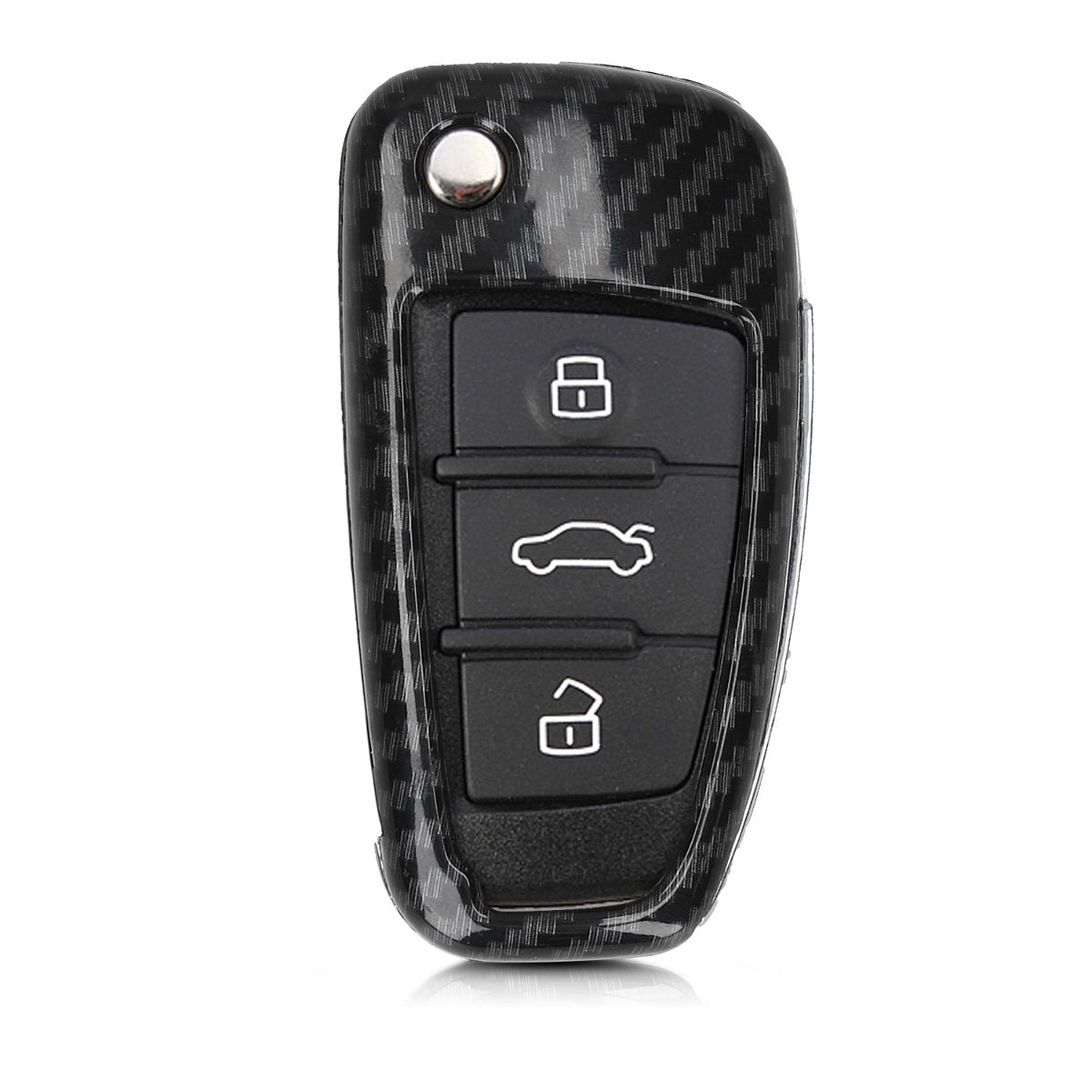 kwmobile Car Key Cover Compatible with Audi 3-Button Flip Key Hard Case Protective Cover Key Fob Cover