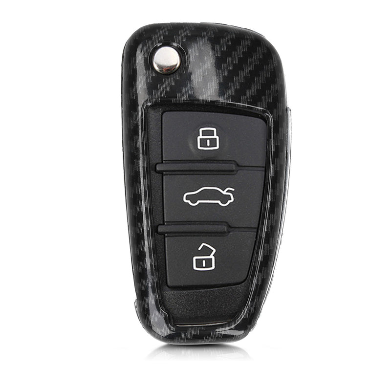 kwmobile Car Key Cover Compatible with Audi 3-Button Flip Key Hard Case Protective Cover Key Fob Cover