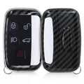 kwmobile Autoschlüssel Hülle kompatibel mit Land Rover Jaguar 5-Tasten Funk Autoschlüssel - Hardcover Schutzhülle Schlüsselhülle Cover Carbon Schwarz Schwarz  [dsg01]