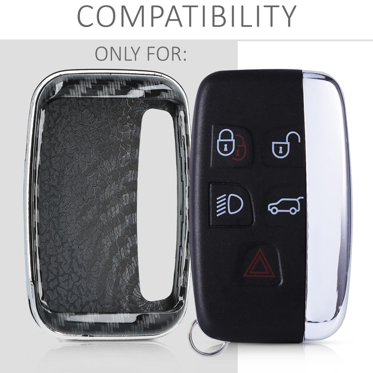 kwmobile Car Key Cover Compatible with Land Rover Jaguar 5-Button Smart Key Hard Cover Protective Case Key Shell Cover