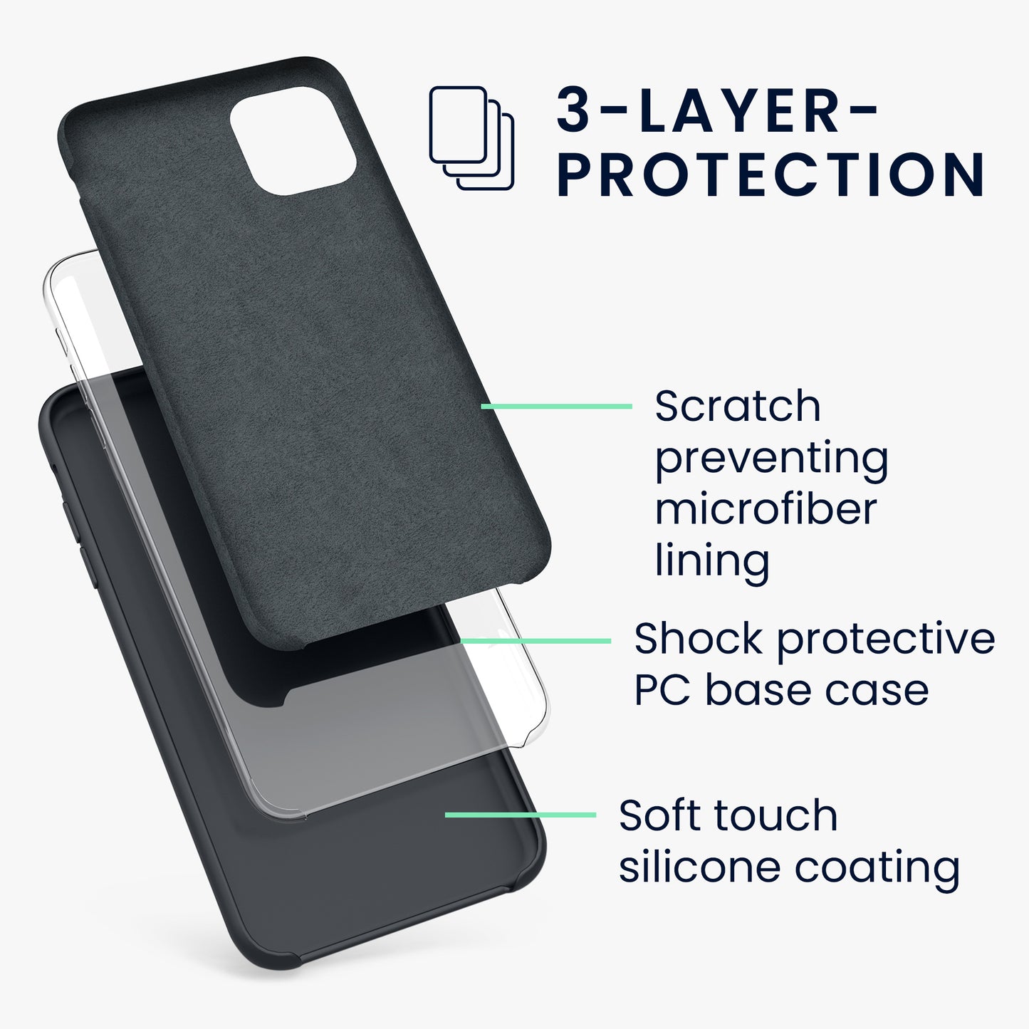 kwmobile Phone Case for Apple iPhone 11 - Silicone Case - Wireless Charging - Protective Cover
