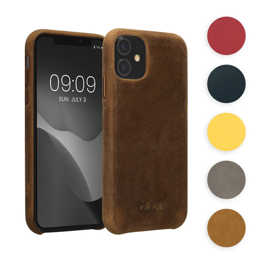 kalibri Schutzhülle kompatibel mit Apple iPhone 11 - Hülle Leder - Hardcover Handy Cover Case Rot Rot  