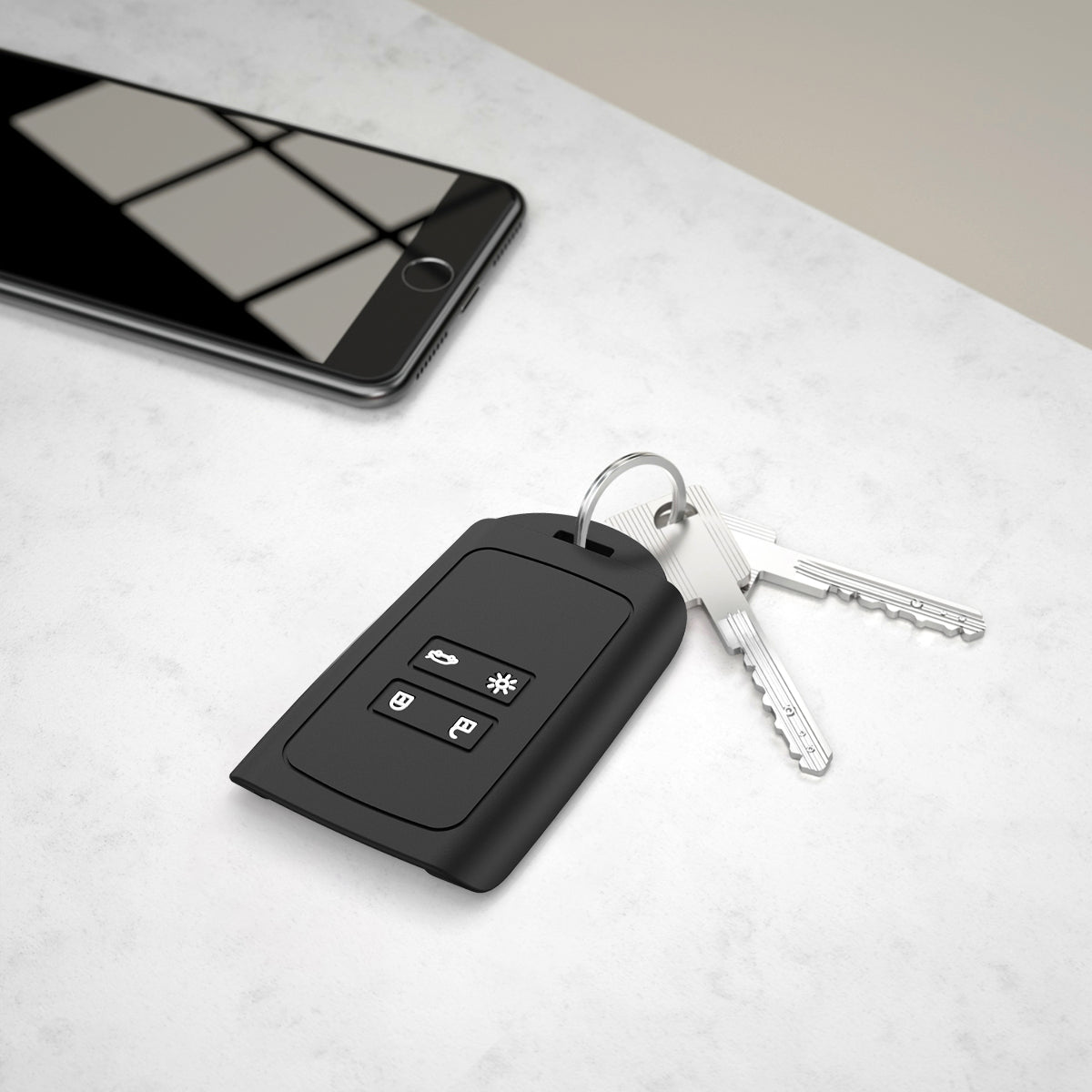 kwmobile Car Key Shell compatible with Renault 4-Button Smart Key (Keyless Go only) Protective Cover