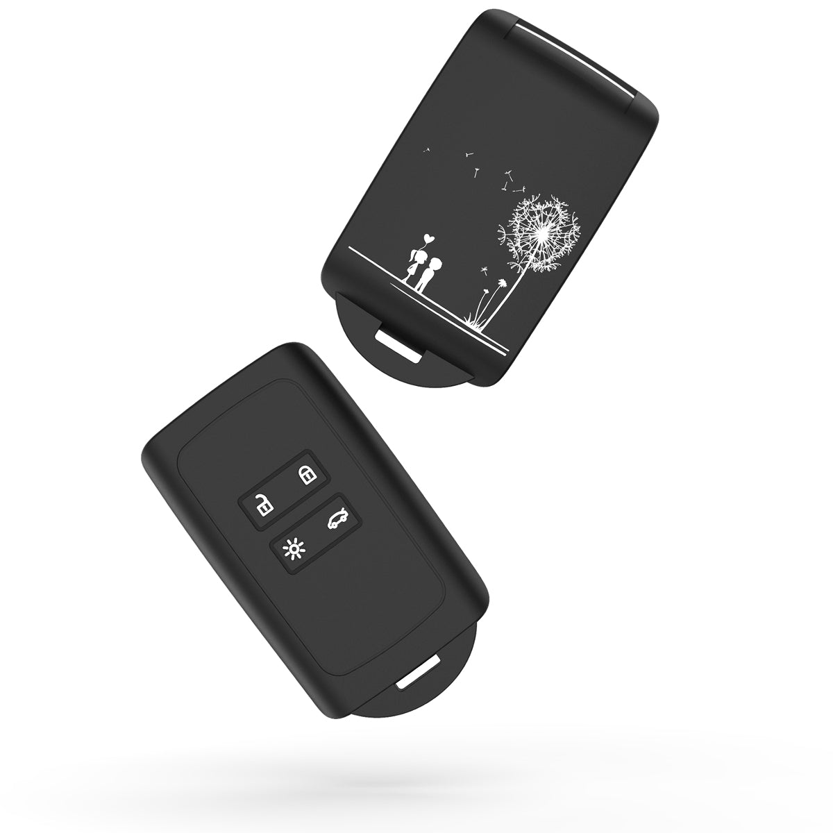 kwmobile Car Key Shell compatible with Renault 4-Button Smart Key (Keyless Go only) Protective Cover