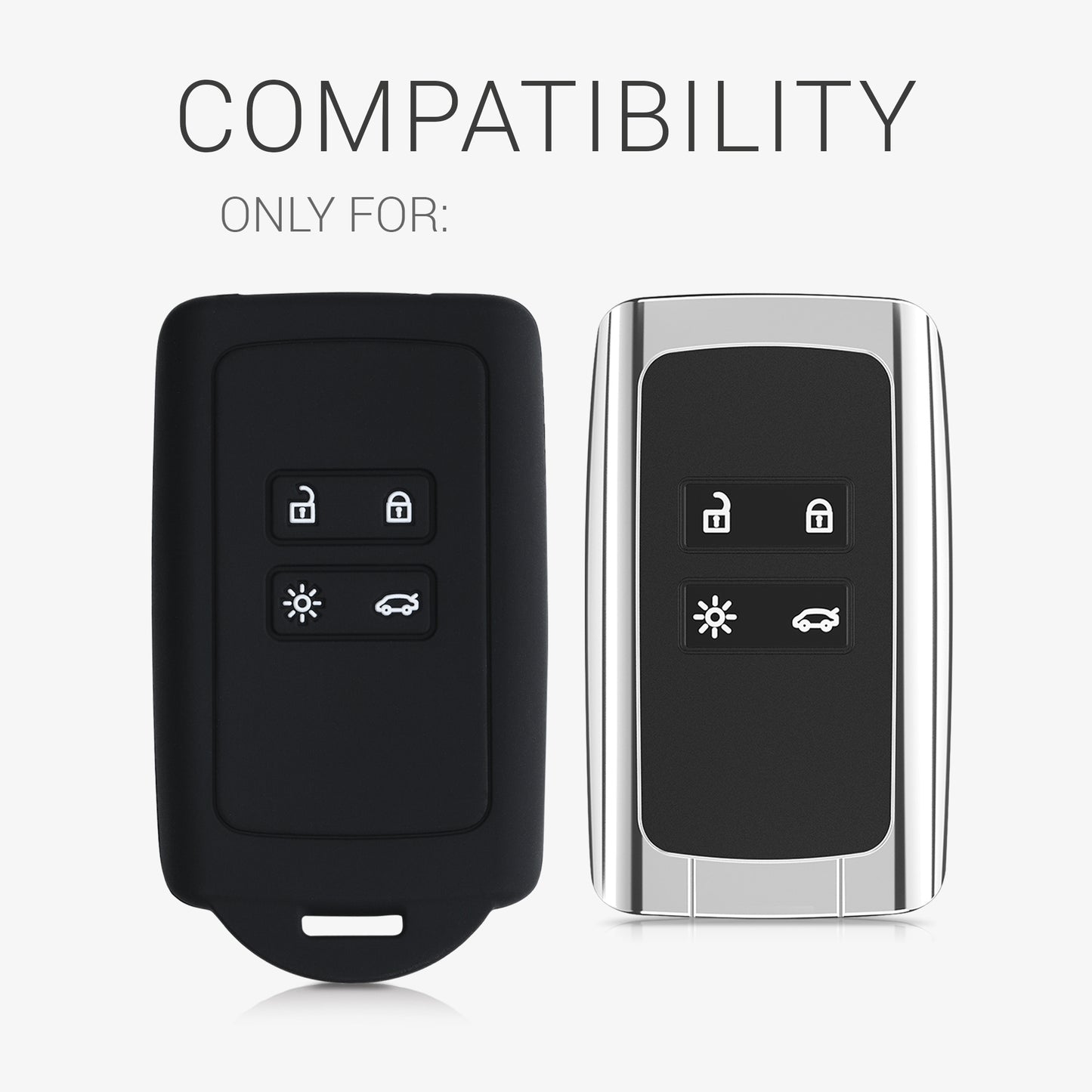 kwmobile Car Key Shell compatible with Renault 4-Button Smart Key (Keyless Go only) Protective Cover