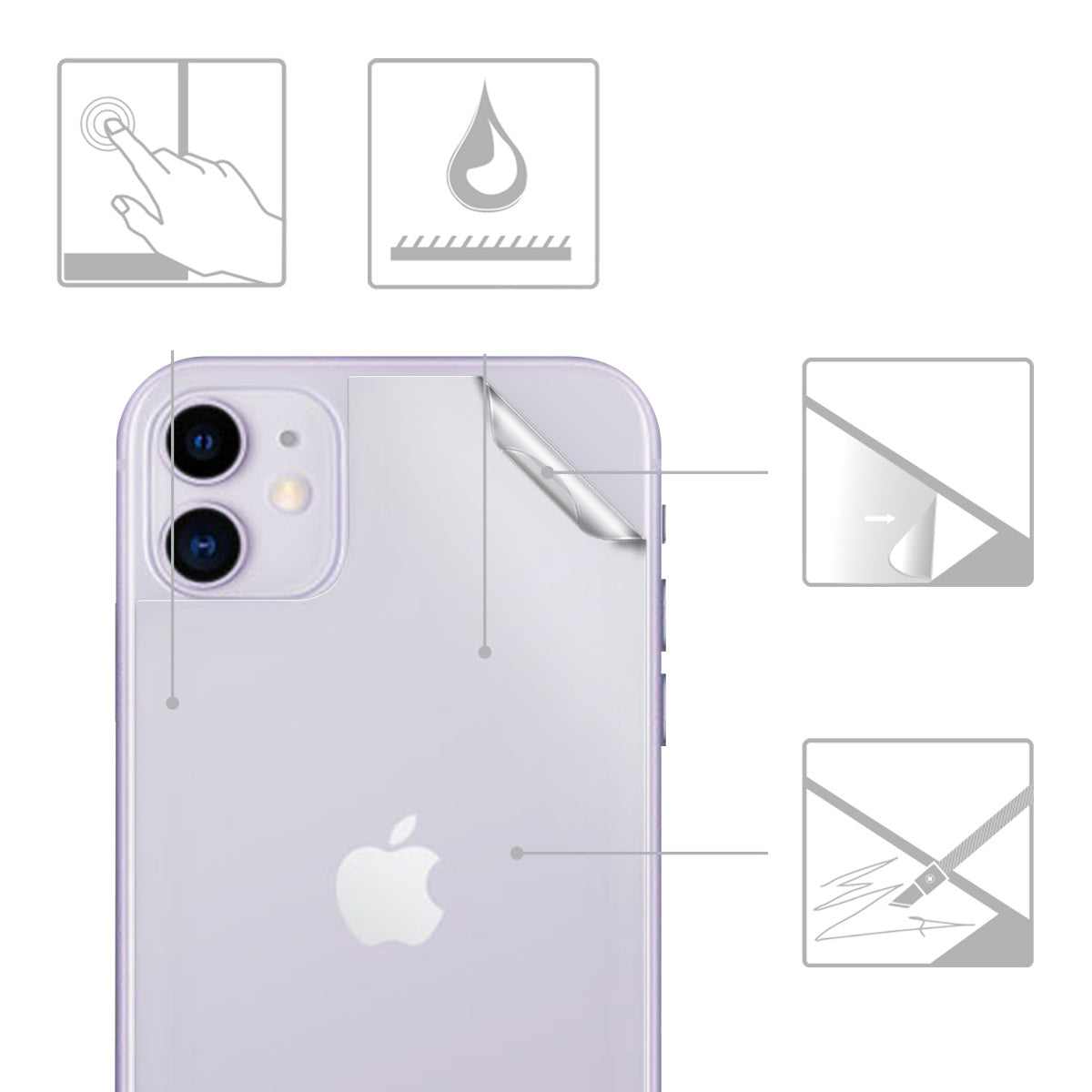 Back Protector Film compatible with Apple iPhone 11