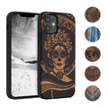 kwmobile Hülle kompatibel mit Apple iPhone 11 Hülle - Holz Case - Handy Cover - TPU Handyhülle in Dunkelbraun Perlmutt-Lavendel Dunkelbraun  [dsg20]