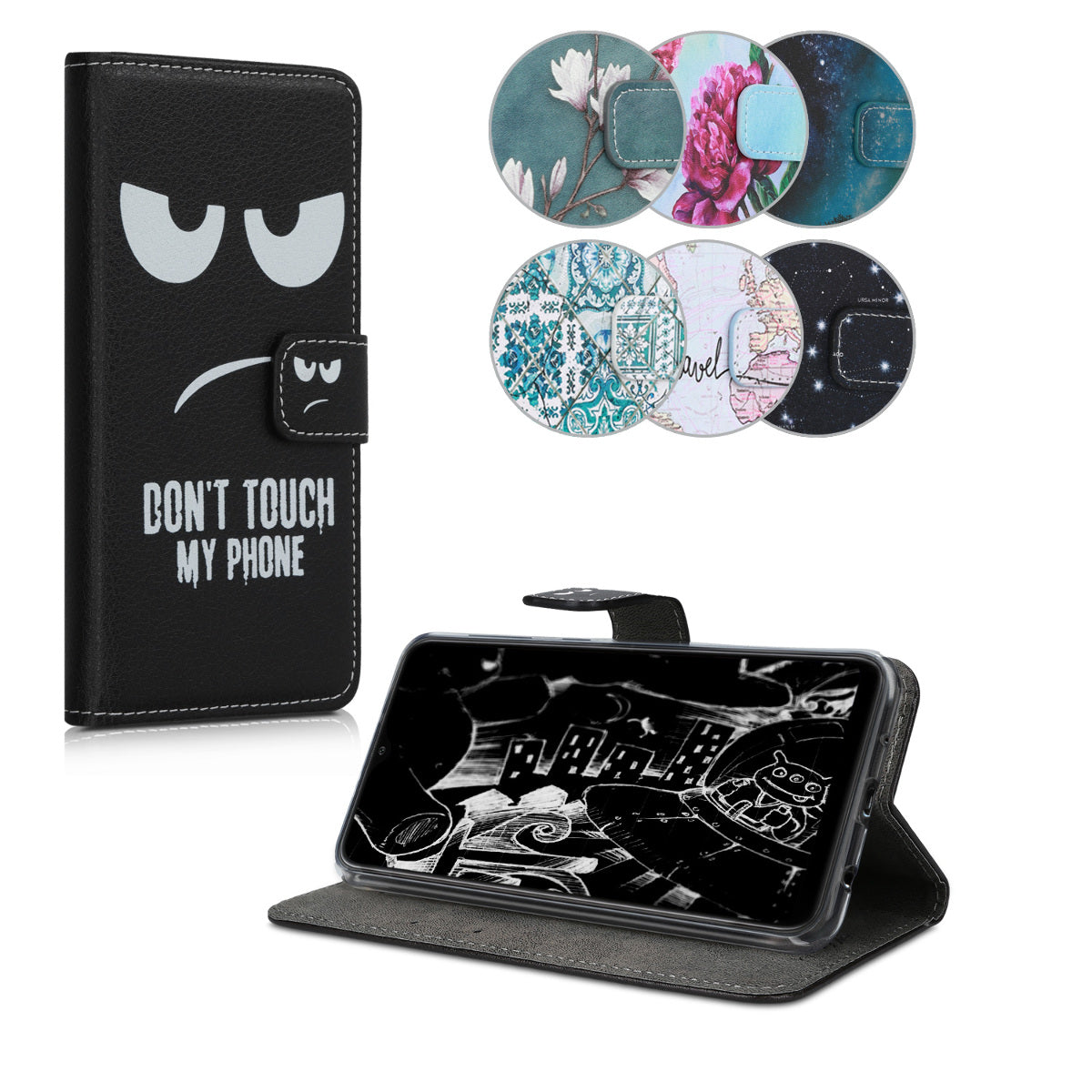 kwmobile Wallet Case Compatible with Samsung Galaxy A10 Cover - with Stand and Card Slots