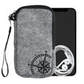 kwmobile Cell Phone Pouch for Smartphones - Felt Cell Phone Case - 16.5 x 8.9 cm Inner Dimensions