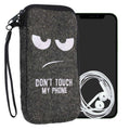 kwmobile Cell Phone Pouch for Smartphones - Felt Cell Phone Case - 16.5 x 8.9 cm Inner Dimensions