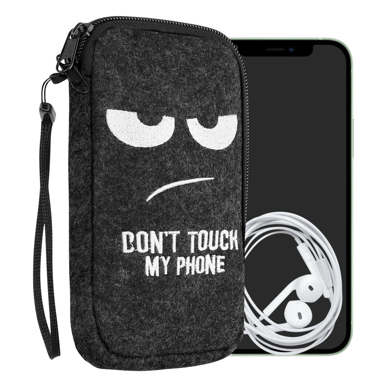 kwmobile Cell Phone Pouch for Smartphones - Felt Cell Phone Case - 16.5 x 8.9 cm Inner Dimensions