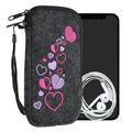 kwmobile Cell Phone Pouch for Smartphones - Felt Cell Phone Case - 16.5 x 8.9 cm Inner Dimensions