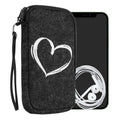 kwmobile Cell Phone Pouch for Smartphones - Felt Cell Phone Case - 16.5 x 8.9 cm Inner Dimensions