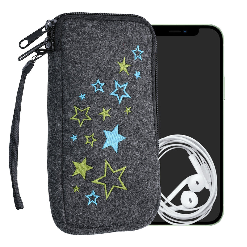 kwmobile Cell Phone Pouch for Smartphones - Felt Cell Phone Case - 16.5 x 8.9 cm Inner Dimensions