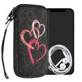 kwmobile Cell Phone Pouch for Smartphones - Felt Cell Phone Case - 16.5 x 8.9 cm Inner Dimensions