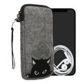 kwmobile Cell Phone Pouch for Smartphones - Felt Cell Phone Case - 16.5 x 8.9 cm Inner Dimensions