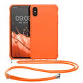 kwmobile Necklace Case Compatible with Apple iPhone X - Cover with Lanyard - Silicone Protective Case