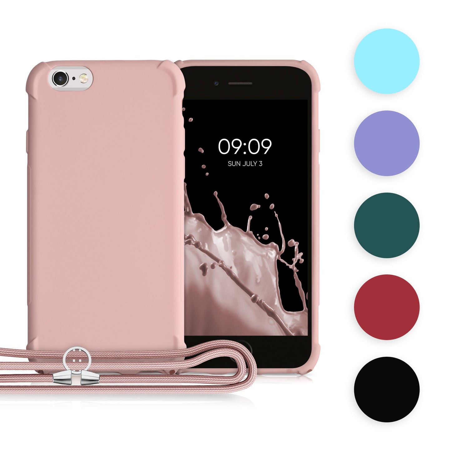 kwmobile Necklace Case kompatibel mit Apple iPhone 6 / 6S Hülle - Cover mit Kordel zum Umhängen - Silikon Schutzhülle Lavendel Lavendel  