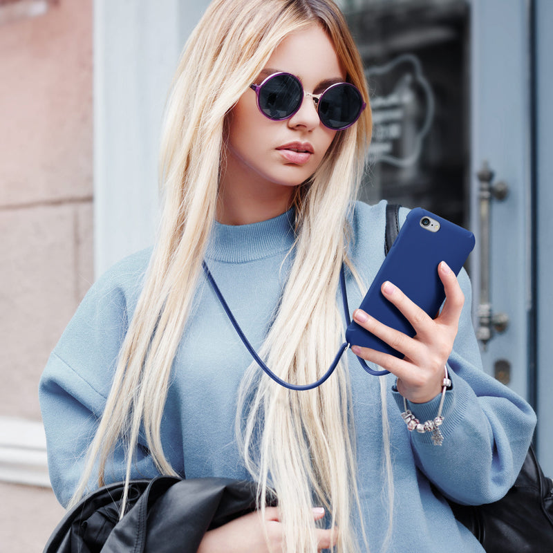 kwmobile Necklace Case Compatible with Apple iPhone 6 / 6S Case - Cover with Lanyard - Silicone Protective Cover