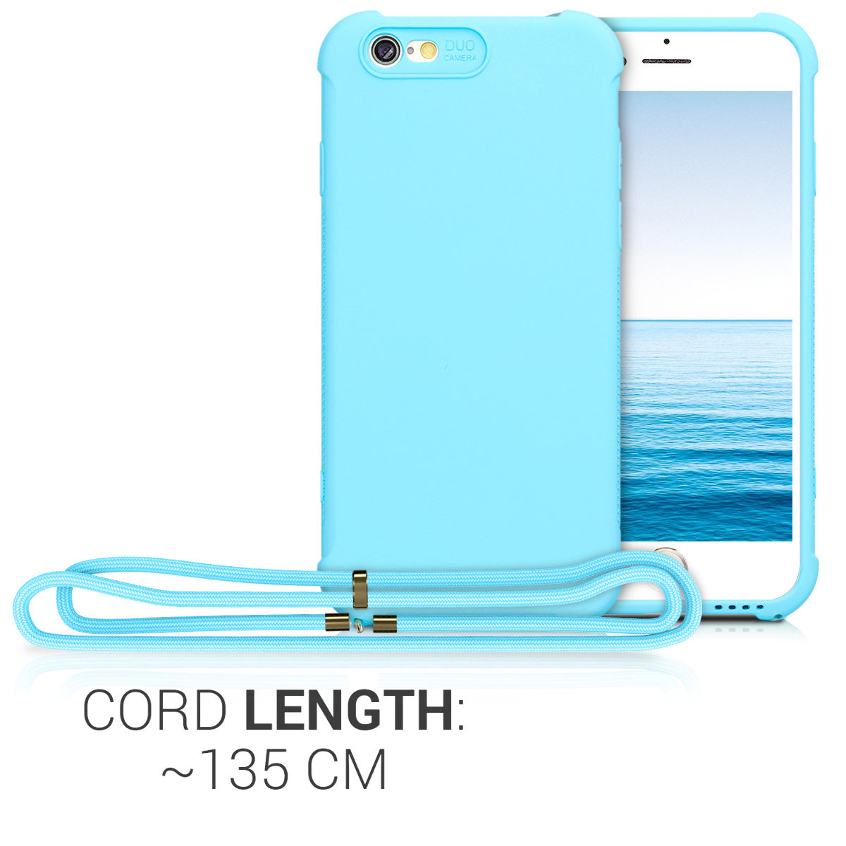 kwmobile Necklace Case Compatible with Apple iPhone 6 / 6S Case - Cover with Lanyard - Silicone Protective Cover